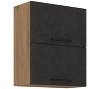 AUCUNE Mueble alto ROCK - Melamina roble lancelot y gris matera - 1 puerta