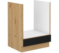 Aucune Mueble bajo para horno MODENA 60 cm Roble artesanal y negro mate