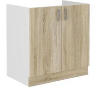 Aucune Mueble para fregadero SARA - Roble Sonoma - L80 x P48 x H 82 cm