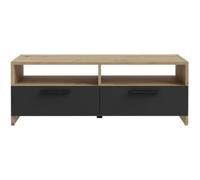 Aucune Mueble TV PILVI Roble y Negro con 2 Solapas y 2 Nichos