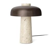 Audo Copenhagen Lámpara de mesa Reverse 30 cm Travertino-latón bronceado