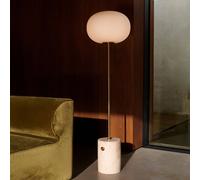 Audo Copenhagen Lámpara de pie Audo JWDA, latón/beige, travertino, 150 cm, atenuable. EC:EPREL:734752