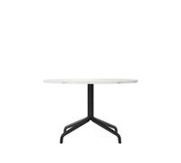 Audo Copenhagen Mesa lounge Harbour Column Marble offwhite-base de acero en color negro