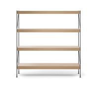 Audo Copenhagen Módulo de estantería Zet Natural oak. 1x4. black steel base