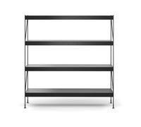 Audo Copenhagen Módulo de estantería Zet Oak black stained. 1x4. black steel base