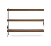 Audo Copenhagen Módulo de estantería Zet Oak dark stained. 1x3. black steel base
