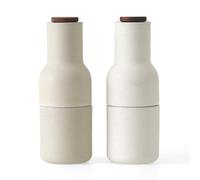 Audo Copenhagen Set de 2 molinillos de especias Bottle Grinder cerámica Sand (tapa de nogal)