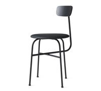 Audo Copenhagen Silla con asiento de cuero Afteroom de 4 patas negro-negro