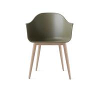 Audo Copenhagen Silla Harbour con reposabrazos y con patas de roble olive
