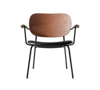 Audo Copenhagen Sillón Co Cuero dakar 0842 black. respaldo y brazo roble oscuro. base negra