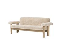 Audo Copenhagen Sofá Brasilia 2 plazas Natural oak-Nature sheepskin curly