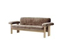 Audo Copenhagen Sofá Brasilia 2 plazas Natural oak-Sahara sheepskin curly