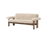 Audo Copenhagen Sofá Brasilia 2 plazas Walnut-Nature sheepskin curly
