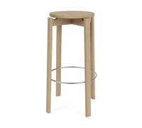 Audo Copenhagen Taburete Passage Roble-acero inoxidable. 75 cm