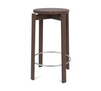 Audo Copenhagen Taburete Passage Roble teñido oscuro-acero inoxidable. 65 cm