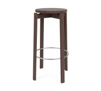 Audo Copenhagen Taburete Passage Roble teñido oscuro-acero inoxidable. 75 cm
