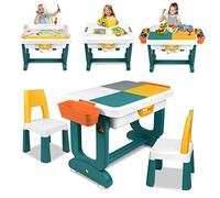 Aufun 5 en 1Mesa Infantil Juego de Sillas y Bloques Construcción Multifuncionales Grandes Mesa de Arena con Espacio de Almacenamiento,1 Silla