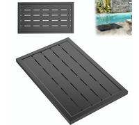 Aufun Elemento de Suelo WPC para Ducha Solar de Piscina, Escalera de Piscina o Piscina, Plato Base Antracita 105 x 63 x 5,5 cm, Incluye Material de Montaje (1 Unidades)
