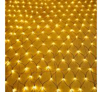 Aufun - Guirnalda luminosa (3 x 2 m, 250 ledes, red luminosa, 8 modos, cortina luminosa, con toma para Halloween, fiesta de boda, decoración interior y exterior, conectable, color blanco cálido