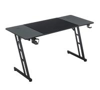 Aufun Mesa de Juego Bureau Gaming Table Gaming 140 x 60 cm, Escritorio de Juego con iluminación LED, Gancho para Auriculares, Resistente Escritorio de computadora de Trabajo(Tipo B sin LED)