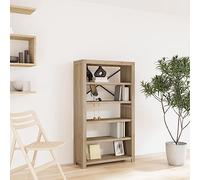 Augerlite Estantería de madera maciza de acacia, 5 estantes, 80 x 30 x 140 cm, acabado cepillado, estantería de pie para salón, estudio, oficina, pasillo, biblioteca, almacenamiento y almacenamiento