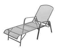 Augerqir Tumbona de acero antracita con 5 posiciones de respaldo ajustable, diseño de rejilla, asiento de 66 x 116 cm, para balcón, terraza, piscina, resistente a la intemperie y al óxido, 120 kg