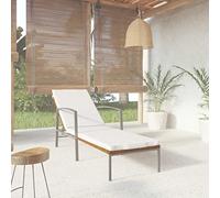 Augerqir Tumbona de jardín con cojín de polirratán marrón, tumbona de relajación, respaldo ajustable, marco de acero, juego de cojines para balcón, terraza, piscina, exterior