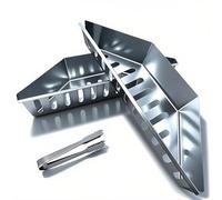 Auisea 2 cestas de carbón grueso de acero inoxidable con mini pinzas, compatible con parrillas de carbón Weber de 22 pulgadas, cestas de briquetas de parrilla
