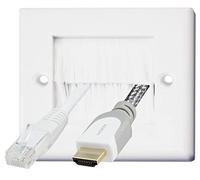 Auline White Brush - Placa de entrada de cable de pared de 1 banda, placa frontal de montaje ordenado (1)