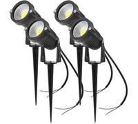 aulyun 4PCS Foco Proyector Exterior Foco COB LED con Estaca Lámpara Luz de Camino IP65 220V 5W LED Bombilla Exteriores para Jardín Aire Libre Césped Patio