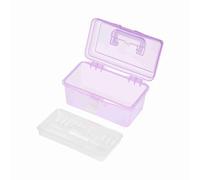 Aumotop Caja de Almacenamiento de Arte Transparente, Bandeja Extraíble Portátil, Suministros Pintura Al óleo Acuarela, Estuche para Organización Arte Artesanal (Púrpura)