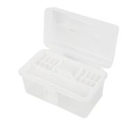 Aumotop Caja de Almacenamiento de Arte Transparente, Bandeja Extraíble Portátil, Suministros Pintura Al óleo Acuarela, Estuche para Organización Arte Artesanal (Blanca)