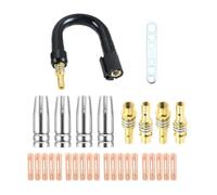 Aundhegrtt 30 PIEZAS de Cuello de Soldadura MIG Flexible de 360° y Puntas de Contacto de 0,030"/0,8 mm y Difusor de Soporte de Boquilla y Copas Protectoras de Boquilla de Gas de 0,8 Mm