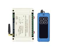 Aundhegrtt Control Remoto Inalámbrico de 4 Canales, 300 M, DC12V-48V, 30 A, para Puertas de Garaje, Interruptor, Relé de Luz LED + Receptor, 433 MHz