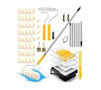 Aundhegrtt Kit de Rodillo de Pintura, Juego de Rodillo de Pintura con, Revestimientos para Bandejas de Pintura con Láminas de Plástico para Pintar, Techos y Casas