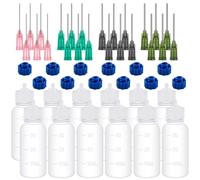 Aundhegrtt Vacías para Aplicar Pegamento, de Plástico Exprimibles con Gotero de 30 Ml, Calibre 14, 16, 18 y 20 para Aplicaciones de Pegamento