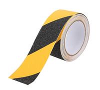 AUNMAS Cinta Antideslizante Amarilla Negra, Cinta de Advertencia de Piso Antideslizante de PVC 50 Mm X 5 M, Superficie Esmerilada, Agarre Adhesivo para Escalones, Rampas, Equipos de Ejercicios, Uso
