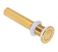 AUNMAS Desagüe de Pop Up para Lavabo Dorado, Pulsador de Resorte con Junta de Silicona, para Lavabo de Baño Sin Rebose (cobre)