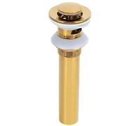 AUNMAS Desagüe de Pop Up para Lavabo Dorado, Pulsador de Resorte con Junta de Silicona, para Lavabo de Baño Sin Rebose (Cobre)