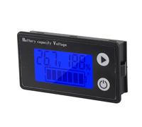 AUNMAS Medidor de Capacidad de Batería, Pantalla Dual a Prueba de Lluvia | Monitor de capacidad de voltaje, rango de voltaje operativo de 10 a 100 V, carcasa de ABS para alertas de energía del