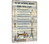 AUOQKQUT Sewing Room Thou Shalt Not Vintage Aluminum Sign 8 X 12 in | Sturdy metal weatherproof for craft space decor