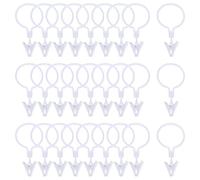 AURARMLET Anillos para Cortinas Blanco de Plástico con Clips 80 Piezas | Instalación Sencilla y Recambio Rápido, Acabado Liso Pulido, para Cortinas de Ducha y Forros de Baño