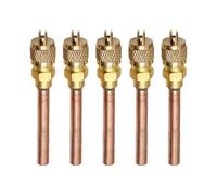 Auratrove 5 válvulas de servicio HVAC, puerto de acceso recto de cobre para compresor de CA de refrigeración, oro 6 mm OD 74 mm de longitud