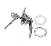 Auratrove Cerradura de leva de aleación de zinc con llave, cerradura de puerta de caja de distribución industrial para equipos eléctricos, color plateado, 48 x 16 mm con 2 llaves