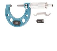 Auratrove Micrómetro de diámetro exterior, herramienta de acero al carbono de 0,01 mm con tope de trinquete y acabado cromado satinado, para rosca y medición externa