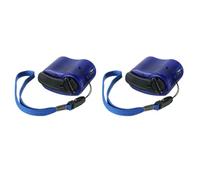 Auratrove Paquete de 2 cargadores de manivela, generador de dinamo USB portátil con linterna LED para camping, senderismo, banco para teléfonos inteligentes, tabletas, equipo de viaje al aire libre