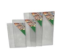 Auratrove Rejilla de hierro galvanizado para barbacoa, resistente, cuadrado, para pescado, carne, verduras, accesorio de barbacoa de color blanco plateado, 50 x 38 cm