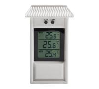 Auratrove Termómetro de pantalla digital mínimo máximo, montaje en pared para invernadero de jardín para interiores y exteriores, rango Celsius Fahrenheit de -20 a 50 grados