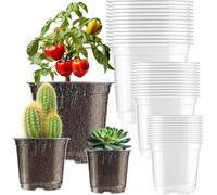 auriikoop 36 Piezas Macetas de Plástico, 9/10/13cm Macetas Transparentes para Orquídeas con Agujeros de Drenaje para Esquejes de Plantas de Interior y Exterior