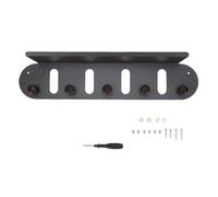 Aurikall Estante de entrada con ganchos, estante de almacenamiento de pared para abrigos, bolsos y sombreros, madera y hierro, gris (Gris)